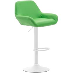 CLP Tabouret de bar Braga similicuir avec pied en métal Vert/Blanc - vert polyester 314517_0