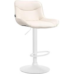CLP Tabouret de bar Vonore similicuir Crème/Blanc - beige polyester 323580_0