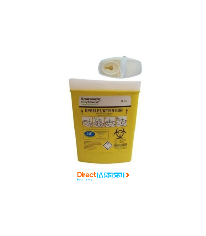 Conteneur/collecteur DASRI Sharpsafe 0.45L - pour déchets infectés, piquants et tranchants_0
