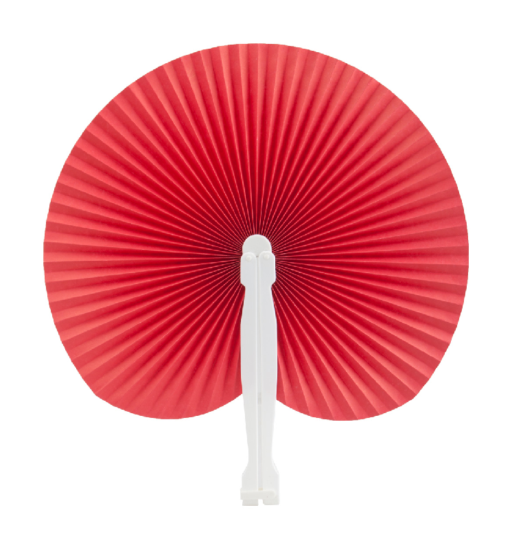 Éventail en plastique - Couleur rouge - Poids 13g_0