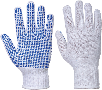 Gant classique tricoté picots pvc blanc bleu a111, l_0