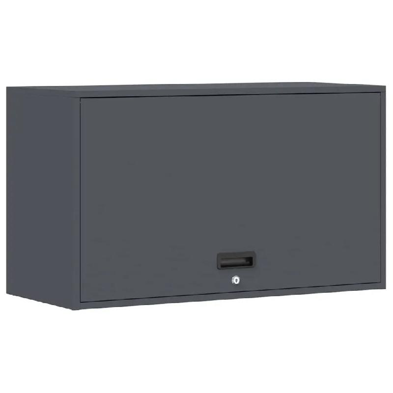 Helloshop26 - Armoire murale design minimaliste rangement garage 90 x 40 x 53 cm en acier anthracite 02_0052835 - Bois massif 3000237615135_0