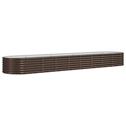 Helloshop26 - Jardinière bac lit surélevé plantes fleurs terrasse jardin de jardin acier enduit de poudre marron 02_0039546 - 3000218557911_0
