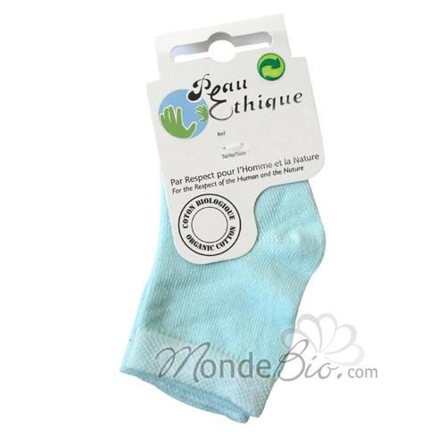 PEAU ETHIQUE - CHAUSSETTES BÉBÉ BLEUES NAISSANCE TAILLE 13 14