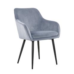 SalesFever Chaise de salle à manger | avec couture arrière | Métal | L 61 x P 60 x H 85 cm | Gris clair - gris multi-matériau 396117_0