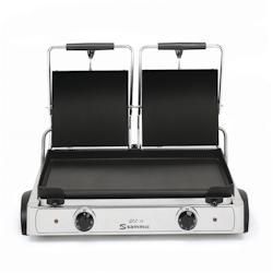 Sammic GLL-10/2 plaque électrique double lisse avec couvercles, 3600 W, thermostat 250°C, corps en acier inoxydable, prise EU - 5100043_0