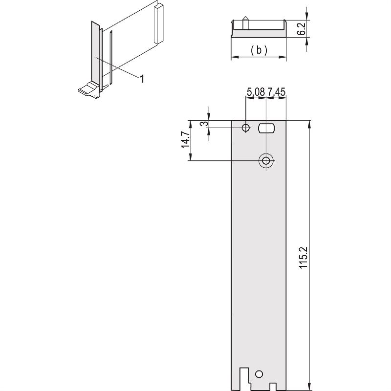 SCHROFF Plug-In Unit, face avant profilé en U, pour IEL, IET, poignée type 2, blindable, 3 U, 4 CV, rear I/O, 2.5 mm, Al, anodisé avant, conducteur arrière_0