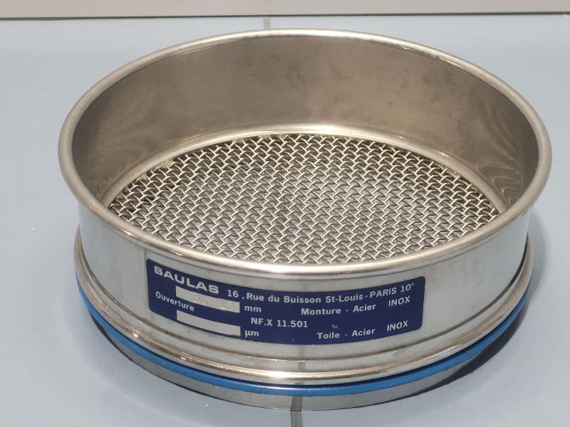 Tamis de test en acier inox SAULAS 200x50mm - 3,15 mm_0
