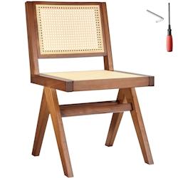 TecTake GmbH tectake Chaise en bois avec cannage viennois design rétro chêne foncé - 405892 - beige Bois massif 405892_0