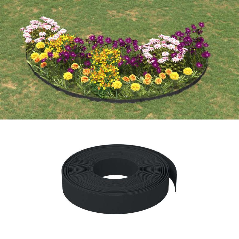 Vidaxl bordures de jardin 5 pcs noir 10 m 10 cm polyéthylène 3155435_0