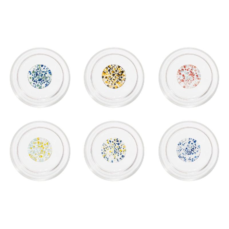 Zafferano Teca Lot De 6 Verres Tumbler Ligne Terrazzo En Verre Borosilicate Avec Décors Assortis À L'Intérieur, Double Paroi, Design Empilable Et E_0