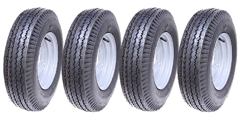 5.00-10 roue de remorque, 4ply high speed road legal 100mm PCD rim 355kg - Set of 4_0