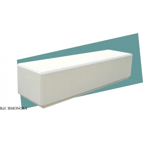 Banc public en béton moderne lebeau moulages beton monobloc blanc sablé_0