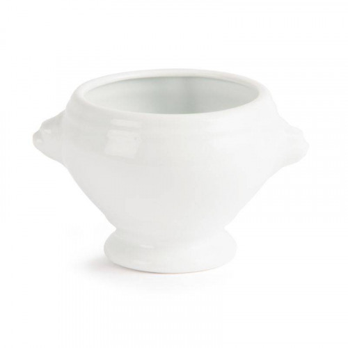 BOLS À SOUPE TÊTE DE LION EN PORCELAINE BLANCHE OLYMPIA Ø 105 MM - LOT DE 6