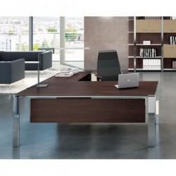Bureau d'angle X7 avec piètement arche chromée - Officity_0
