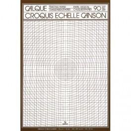 CANSON BLOC DE PAPIER CALQUE CROQUIS ÉCHELLE 50 FEUILLES 70G A4 REF-17141