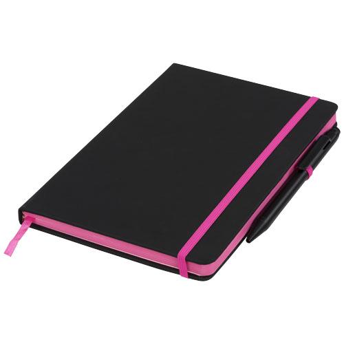 Carnet de notes M Noir Edge - Moderne et élégant avec bord coloré et stylet-stylo à bille noir_0