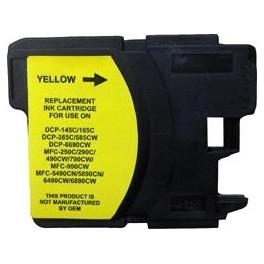 Cartouche jet d'encre compatible brother mfc 290/490/790/990/5490 (lc980/lc1100/lc61) yellow 19ml 00691xy_0