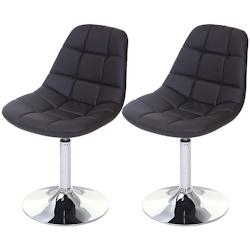 Décoshop26 - 2x chaises de salle à manger en synthétique marron pied chromé pivotant CDS04420 - marron 3000413182826_0