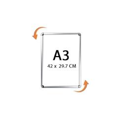 Edimeta Cadre Cadro-Clic® coins arrondis A3 - GRIS - gris aluminium 214103_0