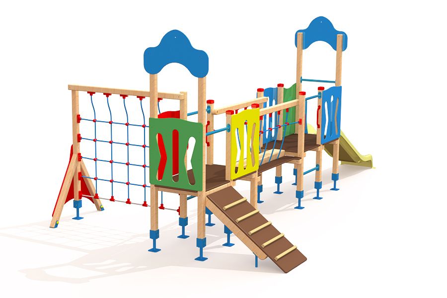 Ge-2400b - Structure de jeux combinée Jolas - Dimensions 3,35 x 5,78 x 2,56 m - Poids total 308 kg_0