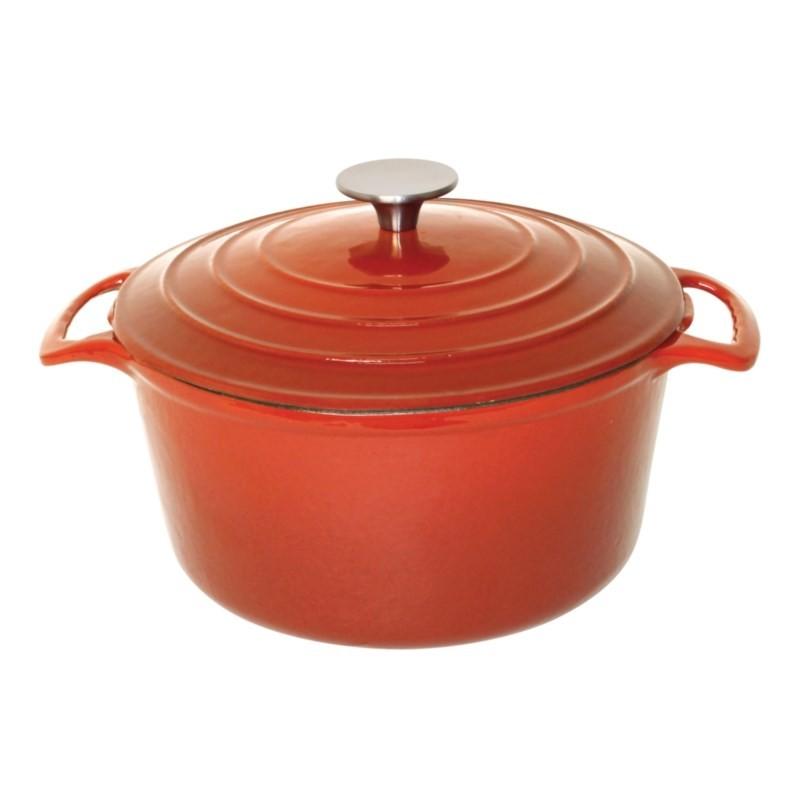 Grande cocotte ronde orange - Vogue - fonte - 4L - 125(H)x 235(Ø)mm_0