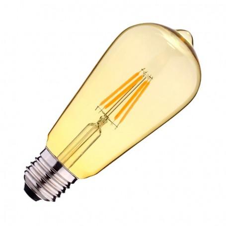 Ampoule LED fil COB globe ST64 - E27 - 8W - 3000°K - finition dorée - blister_0