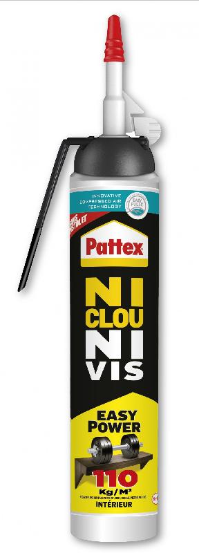 Colle mastic Pattex Ni Clou Ni Vis Easy Power - 266 g, blanc, maintien immédiat et super puissant_0