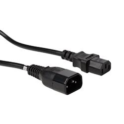 Perel Câble d'alimentation, H05VV-F 3G1, 1.8 m, 10 A/230 V, 2500 W, C14 vers C13, usage intérieur, PVC, noir - EPC018E100N_0