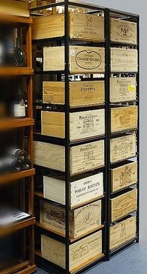 Rayonnage à vin pour caisses en bois - modèle tour 1-8 - 8 niveaux avec tablettes coulissantes_0