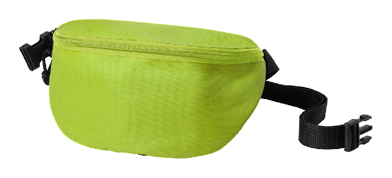 Sac banane publicitaire zippé - Polyester 600D - Couleur vert citron - Poids 88g_0