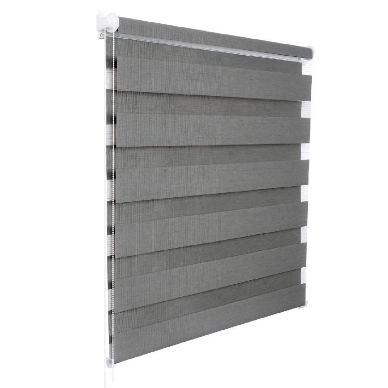 Store enrouleur zébré jour et nuit - fenêtre translucide ou occultante - aspect bois gris 70x150cm - 19_0000812_0