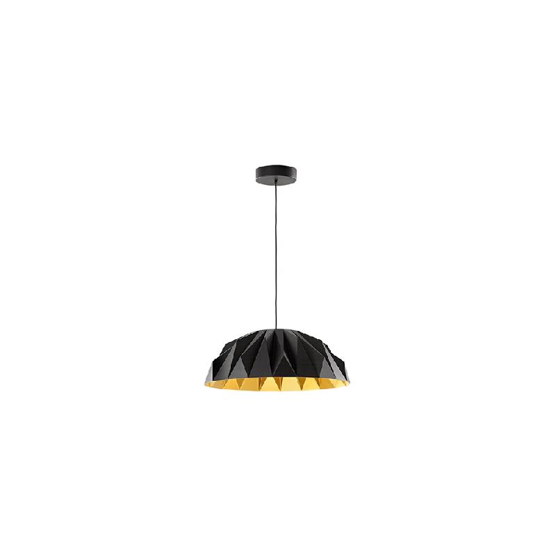 Suspension LED au design moderne, structure en métal et acrylique, finition bicolore noir mat et or mat, 20 W 3000 K - Perenz - multicolore 8432 N LC_0