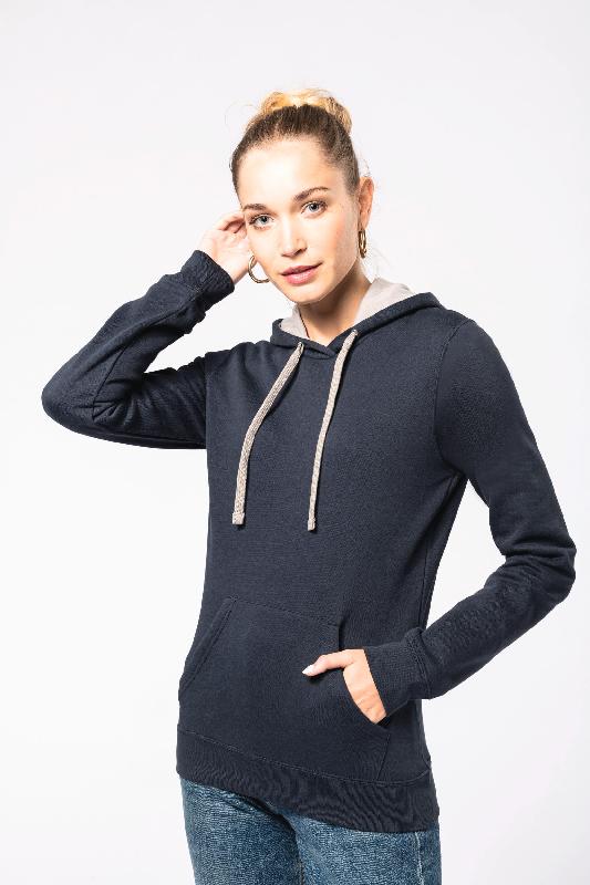 Sweat-shirt à capuche bicolore femme - Réf : K465 - Kariban - 280 g/m²_0