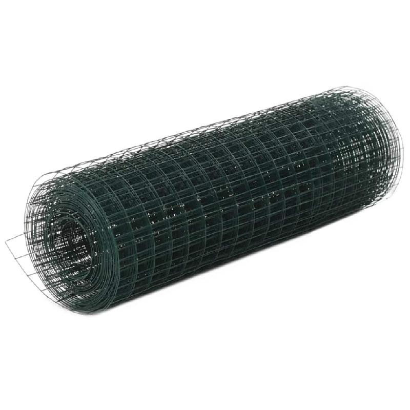 Vidaxl grillage acier avec revêtement en pvc 10x0,5 m vert 143625_0