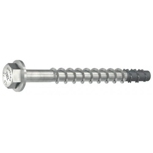 VIS BÉTON INOX A4 TÊTE HEXAGONALE À EMBASE FILETAGE PARTIEL MULTI-MONTI PLUS - 10 X 75 MM - X25 HECO
