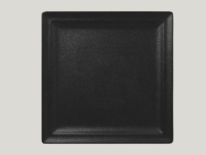 ASSIETTE PLATE CARRÉ NOIR PORCELAINE 30X30 CM NEO FUSION RAK