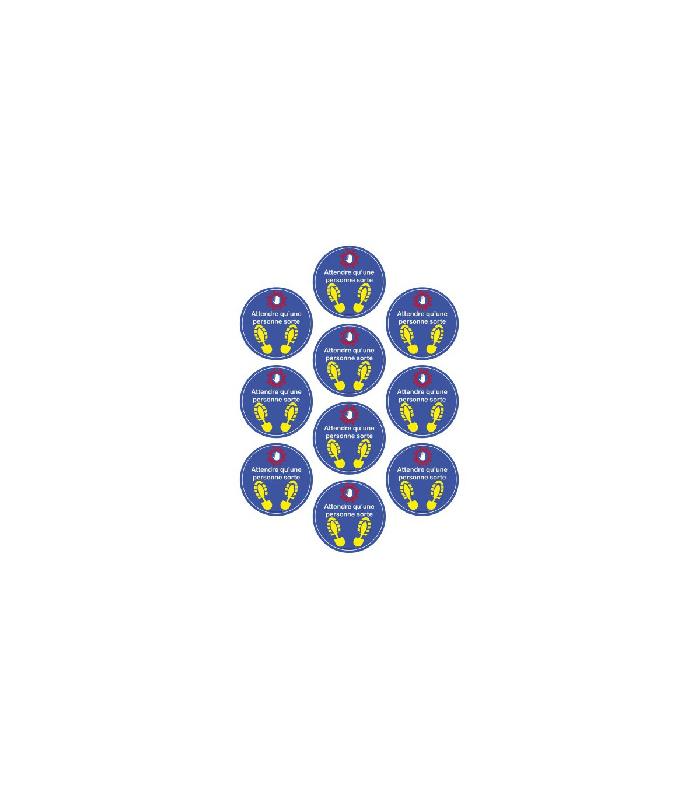 Adhésif à coller au sol - Diamètre 30 cm - Lot de 10 - Référence: PRO303X10_0