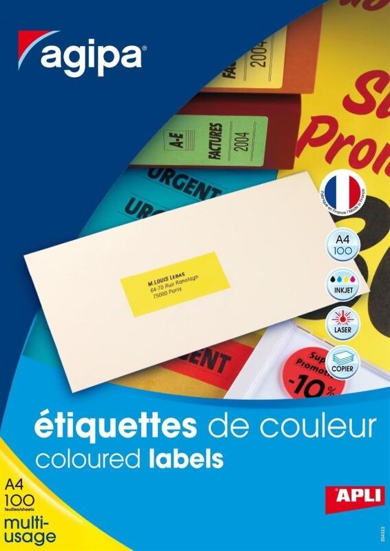 Apli 2100 étiquettes rouges multi-usage, format 63,5 x 38,1 mm (100 feuilles A4 / cdt) - 3270241007688_0