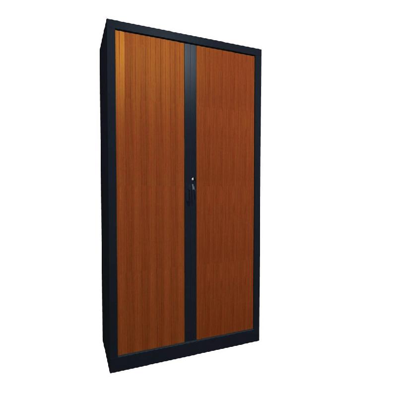 ARMOIRE À RIDEAU MÉTALLIQUE 100 X 198 CM MERISIER/ANTHRACITE - MANUTAN COLLECTIVITÉS