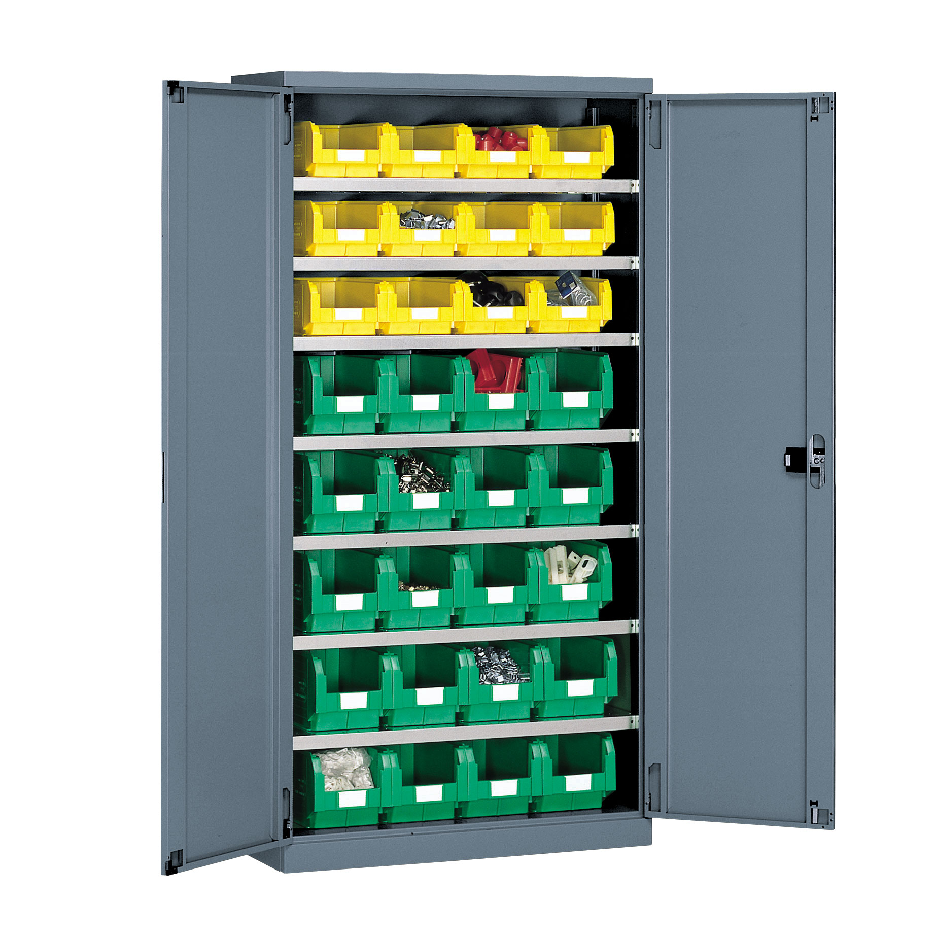 ARMOIRE GRANDE CAPACITÉ AVEC 32 BACS PLASTIQUES