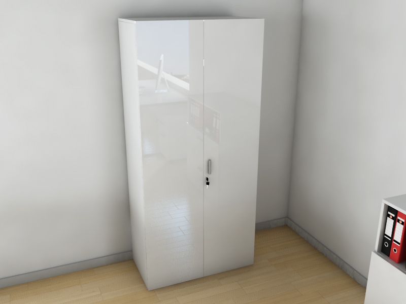 Armoire haute à portes battantes Leto - L90 x H195 cm - Bois mélaminé - Finition laquée - Plusieurs coloris_0
