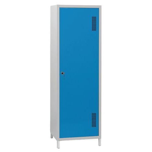 ARMOIRE RANGEMENT L600 CORPS GRIS CLAIR PORTES BLEU 5012
