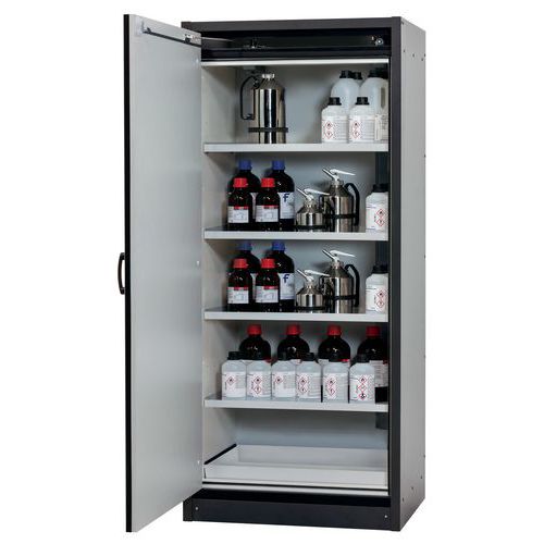 ARMOIRE SÉCURITÉ Q30.195.086.WD GRIS-4 ÉTAGÈRE 1 BAC ÉPOXY - ASECOS