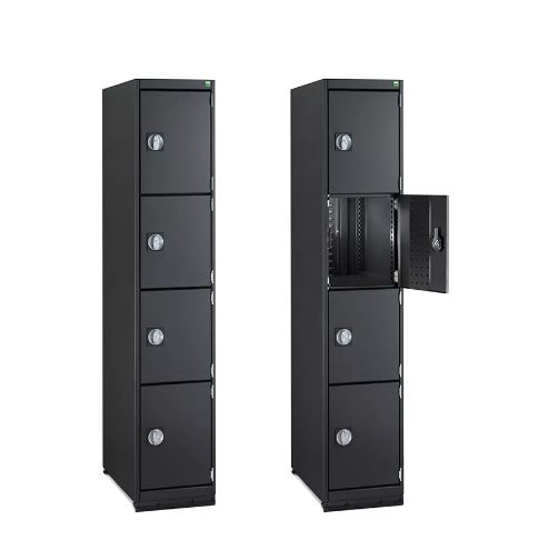 Armoires hautes Cubio avec portes battantes - Rangement d'objets personnels pour ateliers_0