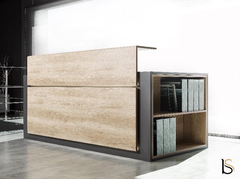 Banque d'accueil Avant avec étagère - Ofitres - 157, Droite, Non_0