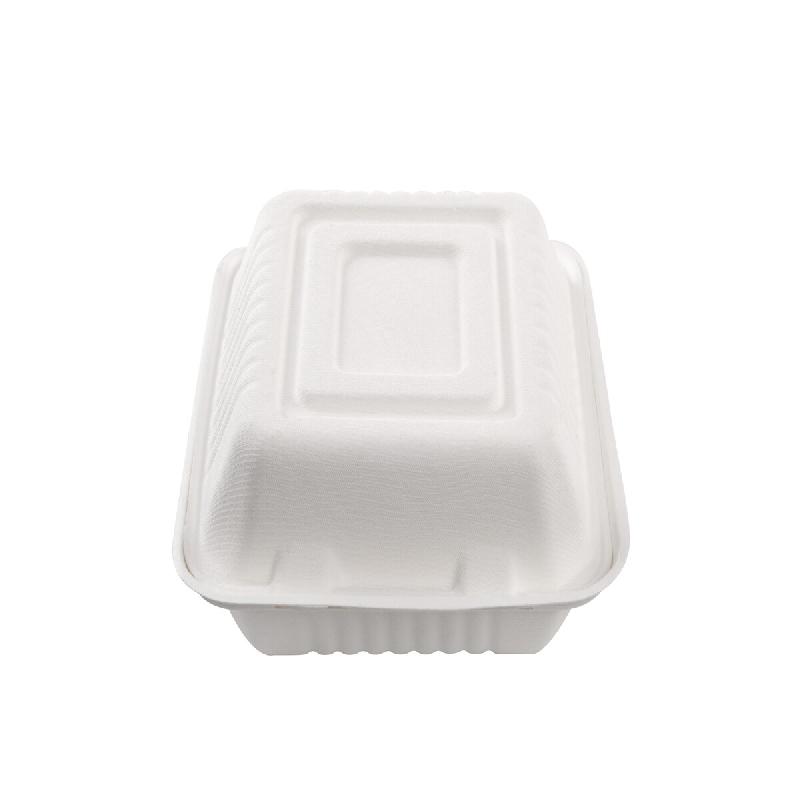 Betik Ecoline – 500 unités – Boîte repas bagasse blanc sans PFAS 2 compartiment – 22,5 x 16,5 x 6,5 cm, 1200 ml - blanc Bagasse 1011122_0