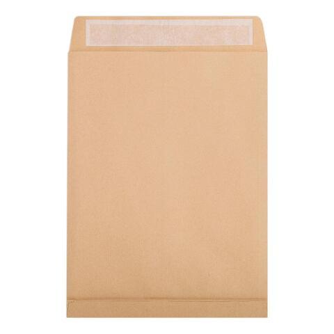 BOITE DE 250 POCHETTES KRAFT BRUN 26-275X365MM AVEC SOUFFLET DE 30 MM - AUTO-ADHÉSIVES - 120G/M2 - BRUN
