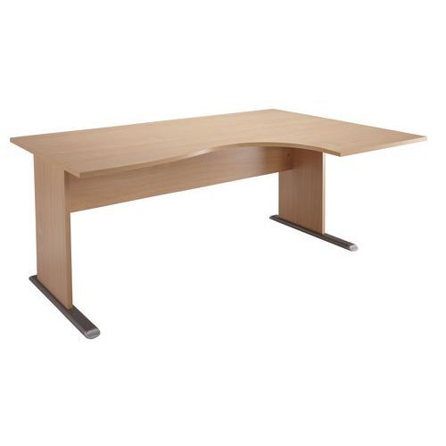 BUREAU ALPHA ASYMÉTRIQUE 160X110 CM DROIT PIED L HÊTRE