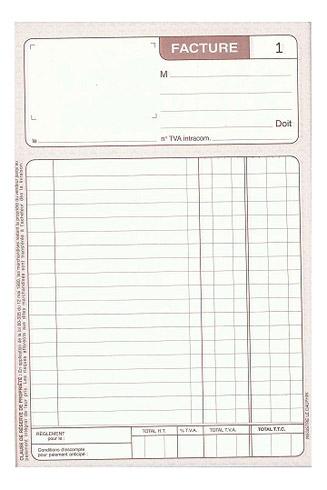 LOT DE 5 - MANIFOLD FACTURE LE DAUPHIN AUTOCOPIANT 14,8 X 21 CM 50 PAGES DOUBLE EXEMPLAIRES